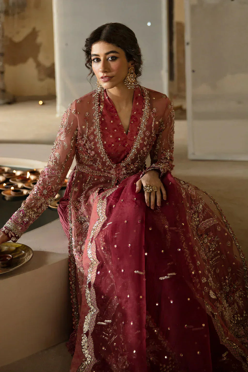 Hayat by Afrozeh Embroidered Organza 3Pc Suit AFH-24-04 MEHREEN