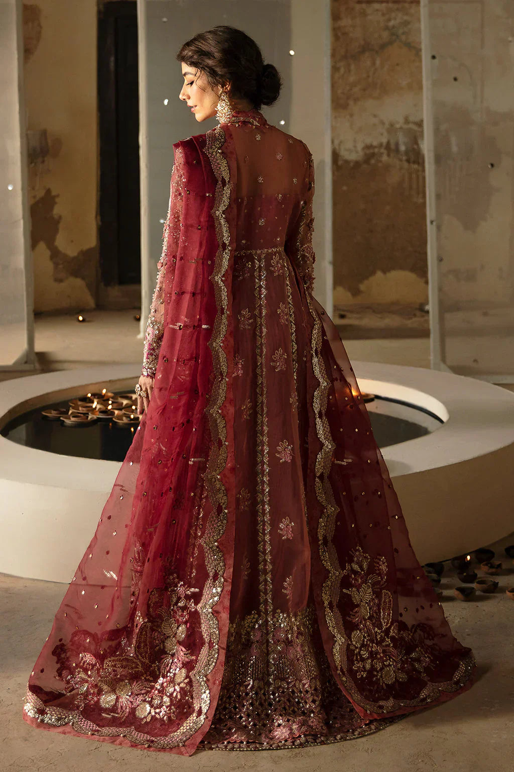 Hayat by Afrozeh Embroidered Organza 3Pc Suit AFH-24-04 MEHREEN