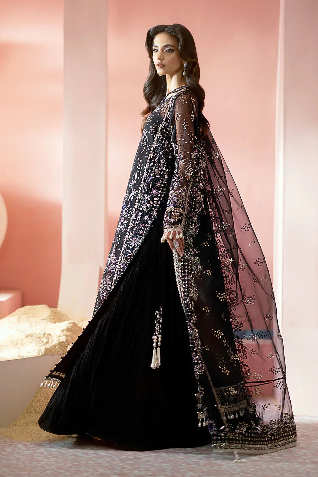 Ayzel Luminara Embroidered Organza 3Pc Suit AWF-01 MILAN