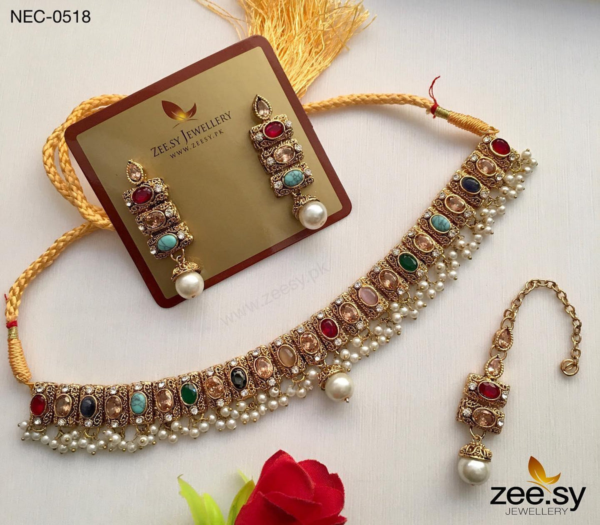 Gems Necklace-0518 - Libasekhas