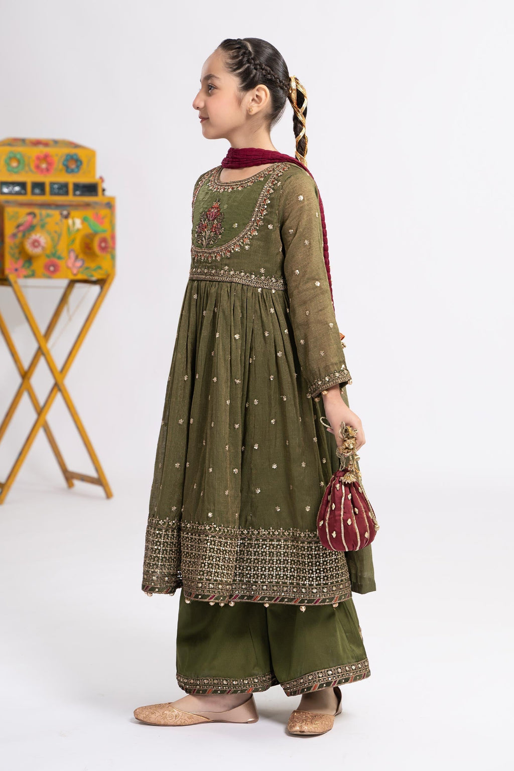 Maria B | 3 Piece Embroidered Zari Lawn Suit | MKS-EF24-33 - Libasekhas
