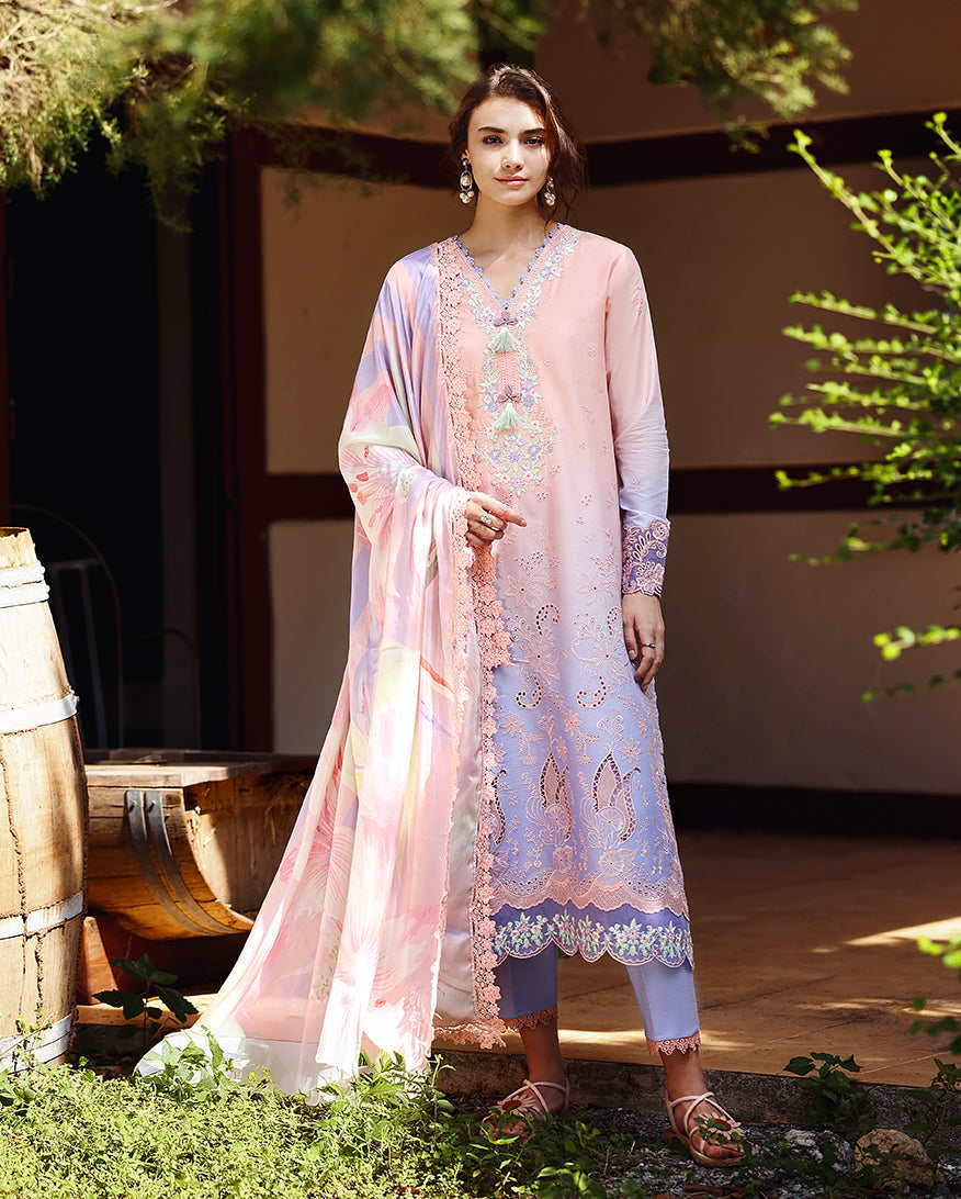 Mushq | Solace | Ombre Chikankari | Morning Veil