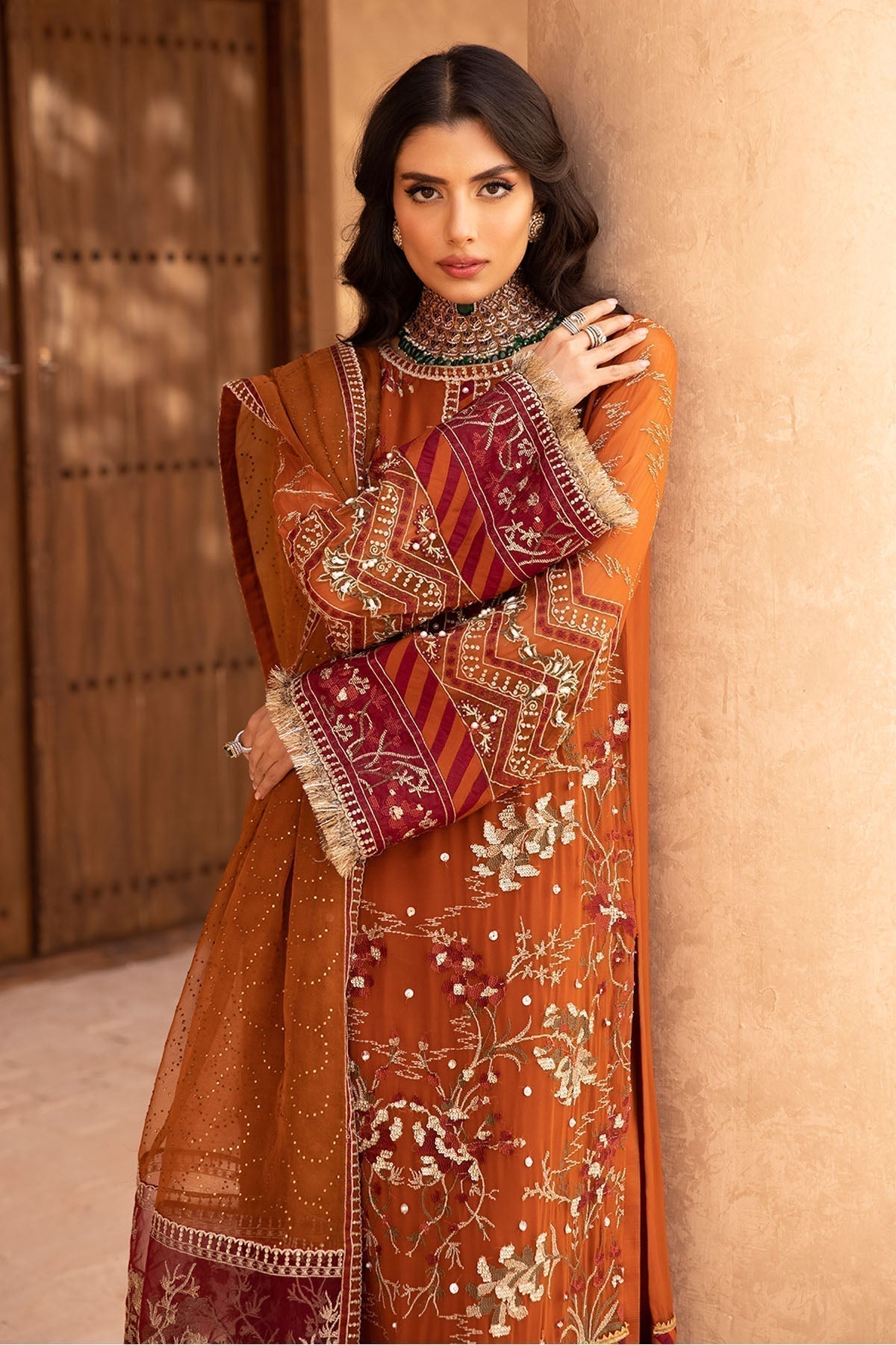 Nureh | Embroidered Luxury Chiffon | NEL-22 - House Of Anaya