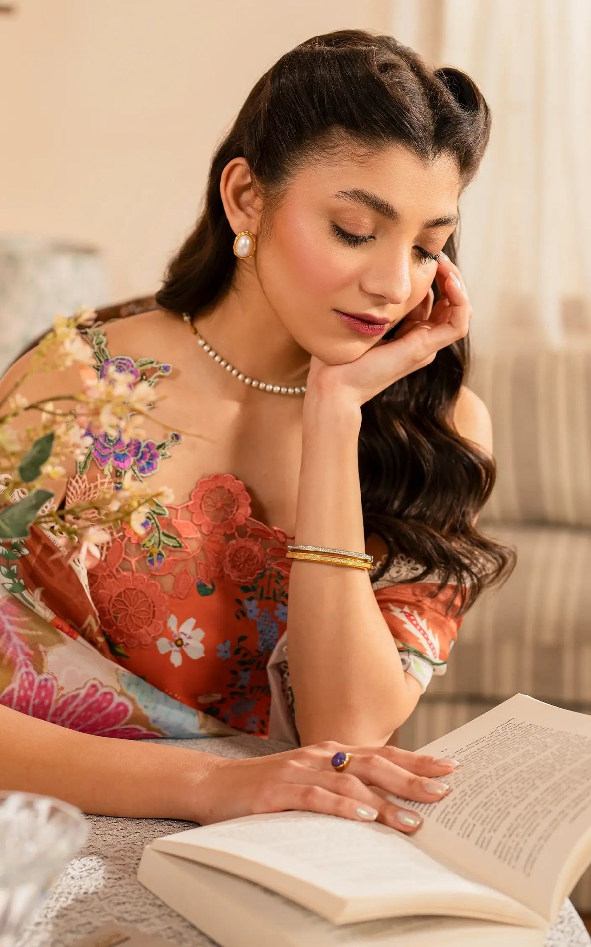 Asifa and Nabeel | Meraki Vintage 25 | Naranji (MVL25-01) - House Of Anaya