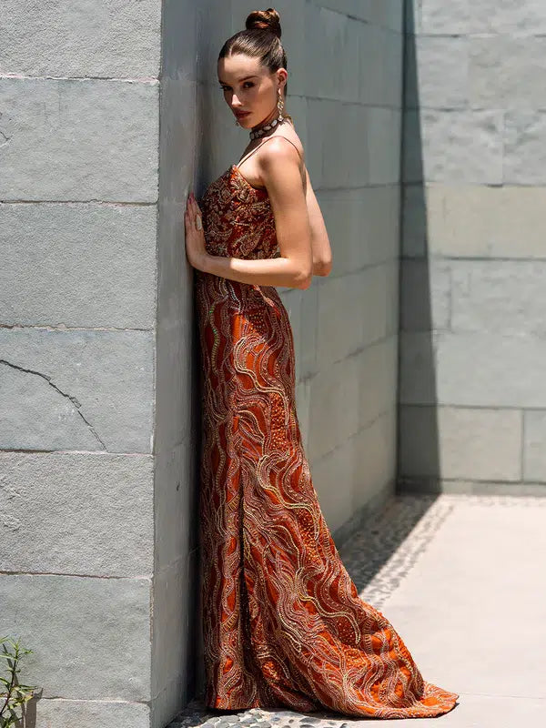 Epoque | Ciel Luxury Couture | Ochre - House Of Anaya