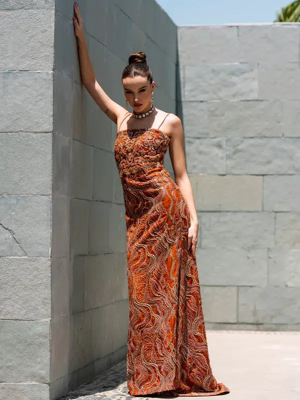 Epoque | Ciel Luxury Couture | Ochre - House Of Anaya