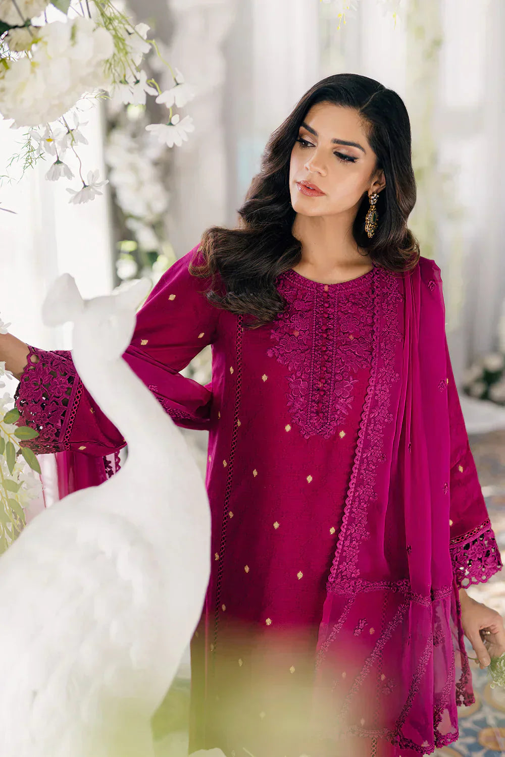 Azure | Ensembles Embroidered Formals | Petunia Plum - Riwayat-e-Khas