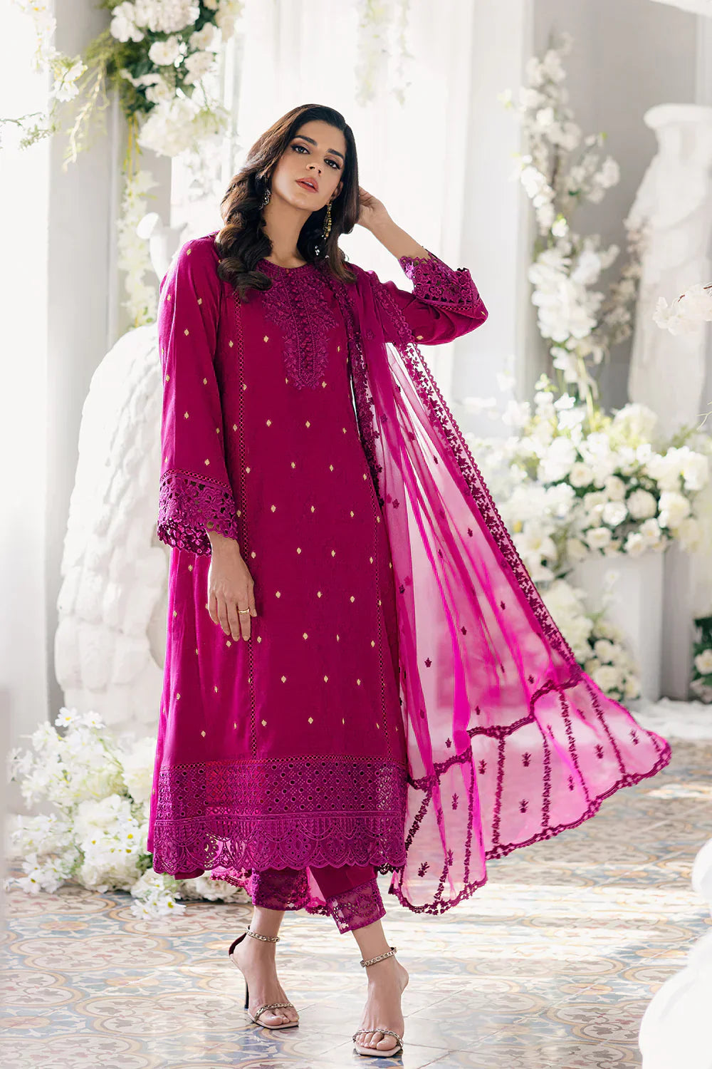 Azure | Ensembles Embroidered Formals | Petunia Plum - Riwayat-e-Khas