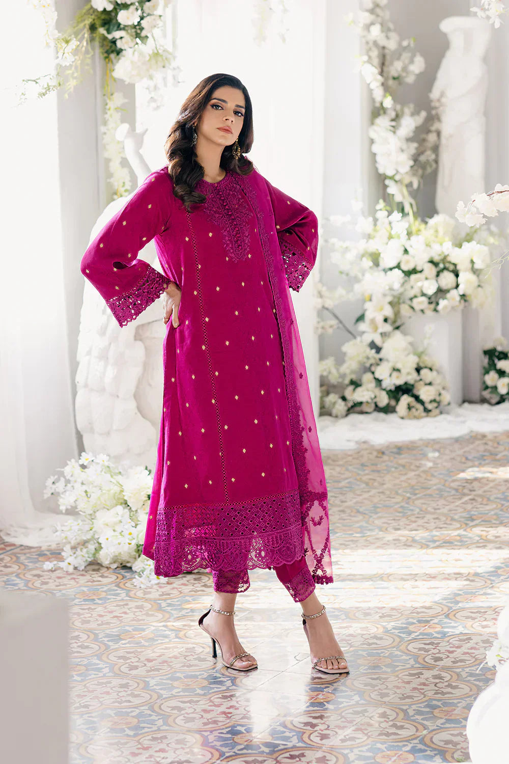 Azure | Ensembles Embroidered Formals | Petunia Plum - Riwayat-e-Khas