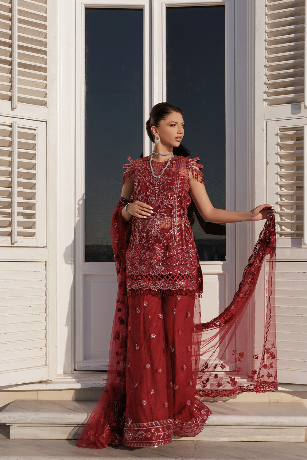 Lumiere By Saira Rizwan Embroidered Net 3Pc Suit SR-06 - Riwayat-e-khas