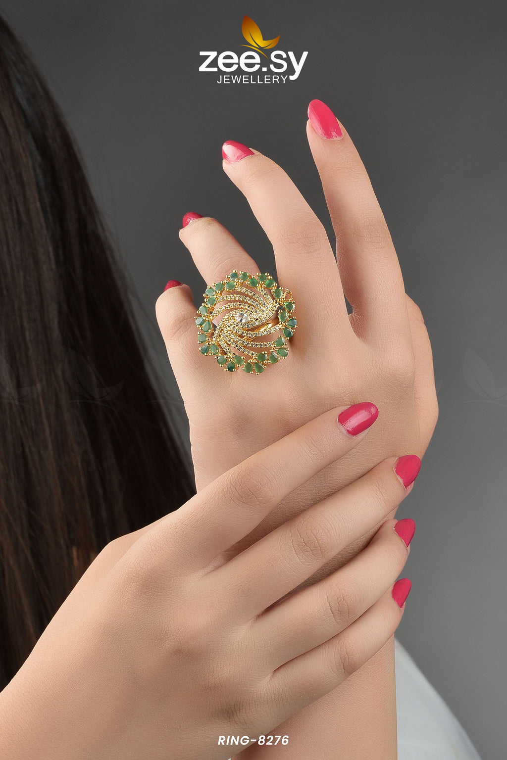 Rhinestone Ring-8276 - Libasekhas