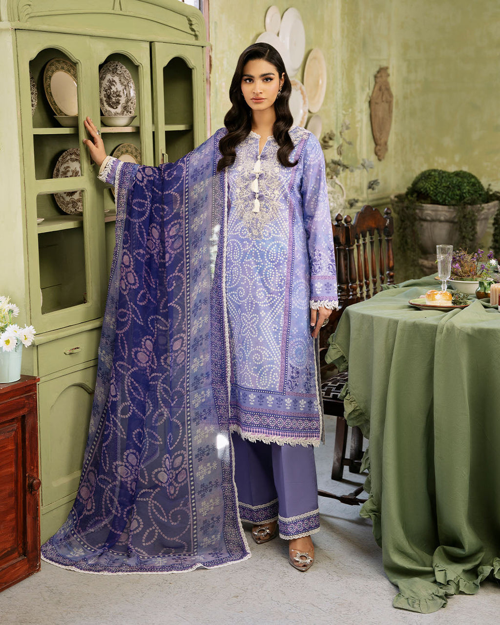 Roheenaz | Flora Printed Lawn | Celestia - Riwayat-e-Khas