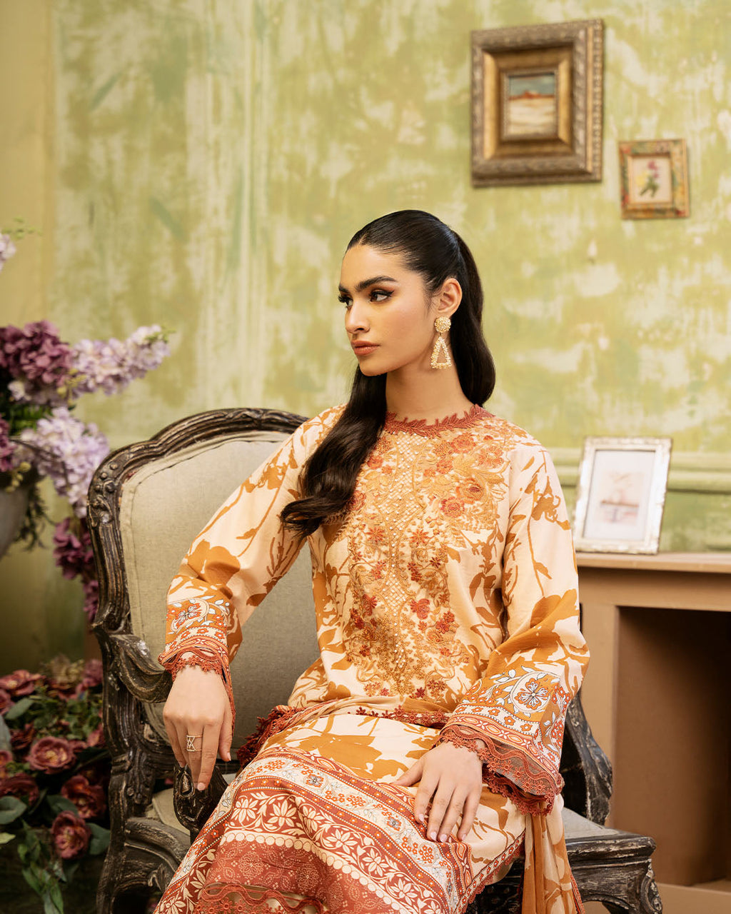 Roheenaz | Flora Printed Lawn | Harmonia - Riwayat-e-Khas