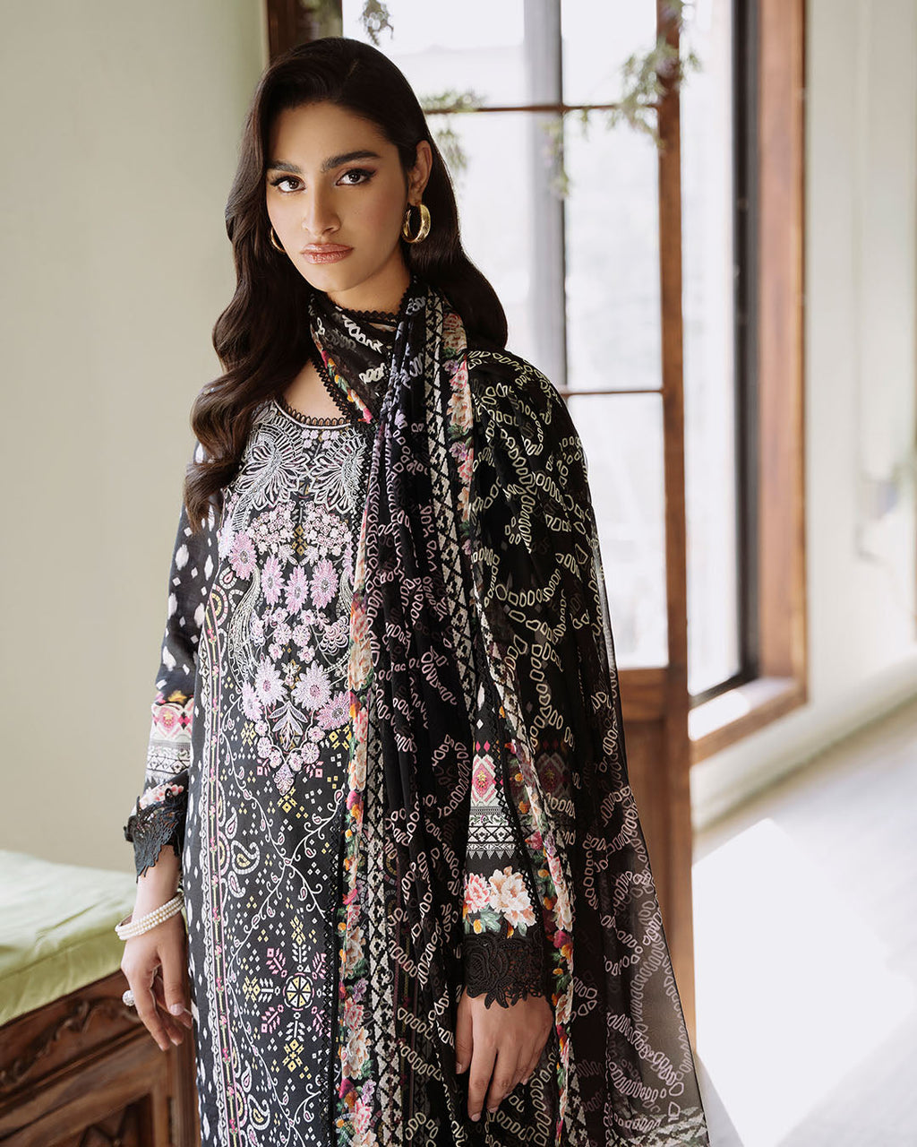 Roheenaz | Flora Printed Lawn | Veridian - Riwayat-e-Khas
