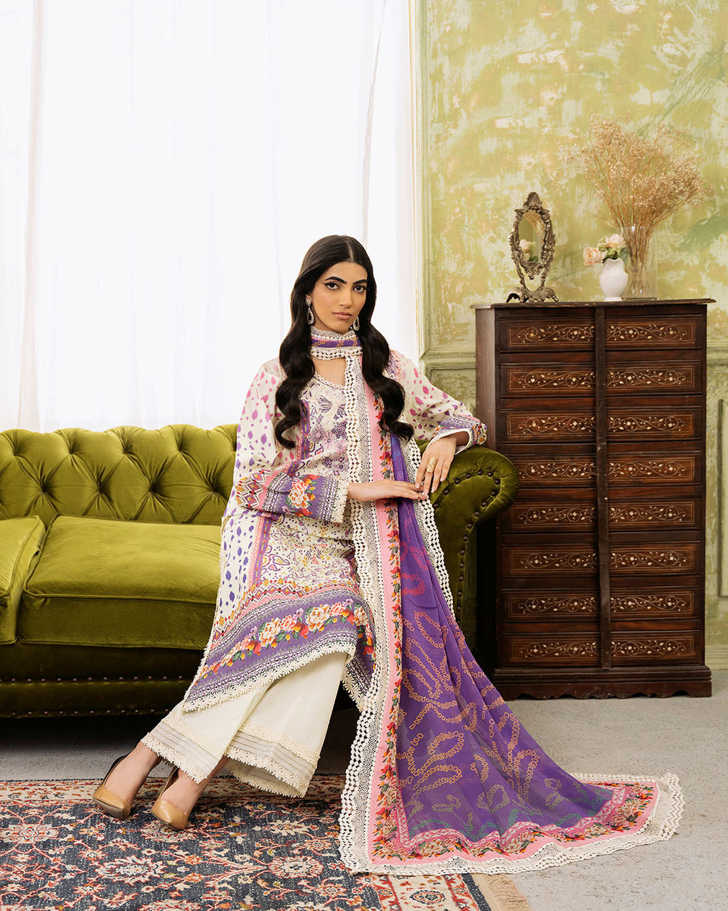 Roheenaz | Flora Printed Lawn | Evangeline - Riwayat-e-Khas
