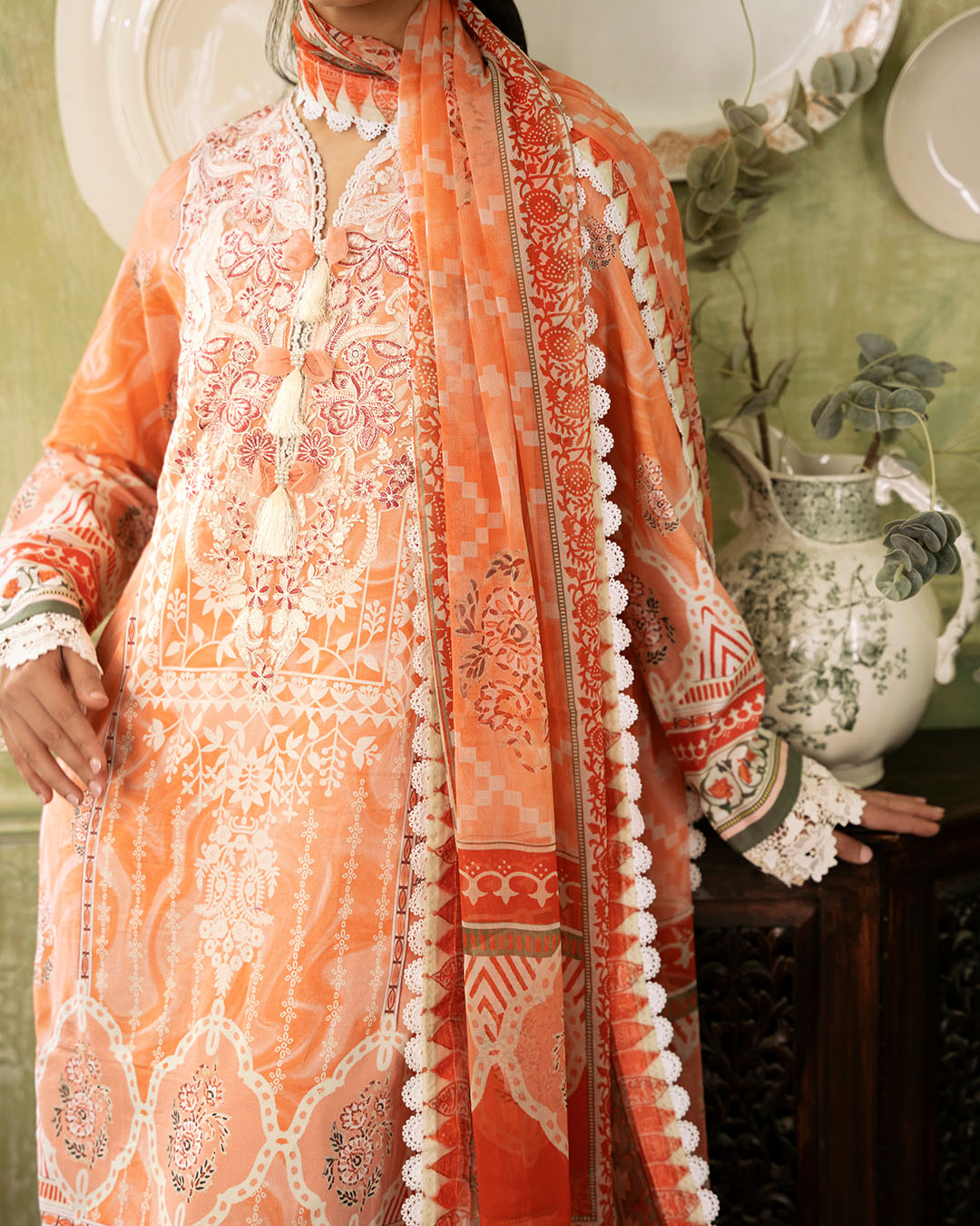 Roheenaz | Flora Printed Lawn | Cascade - Riwayat-e-Khas