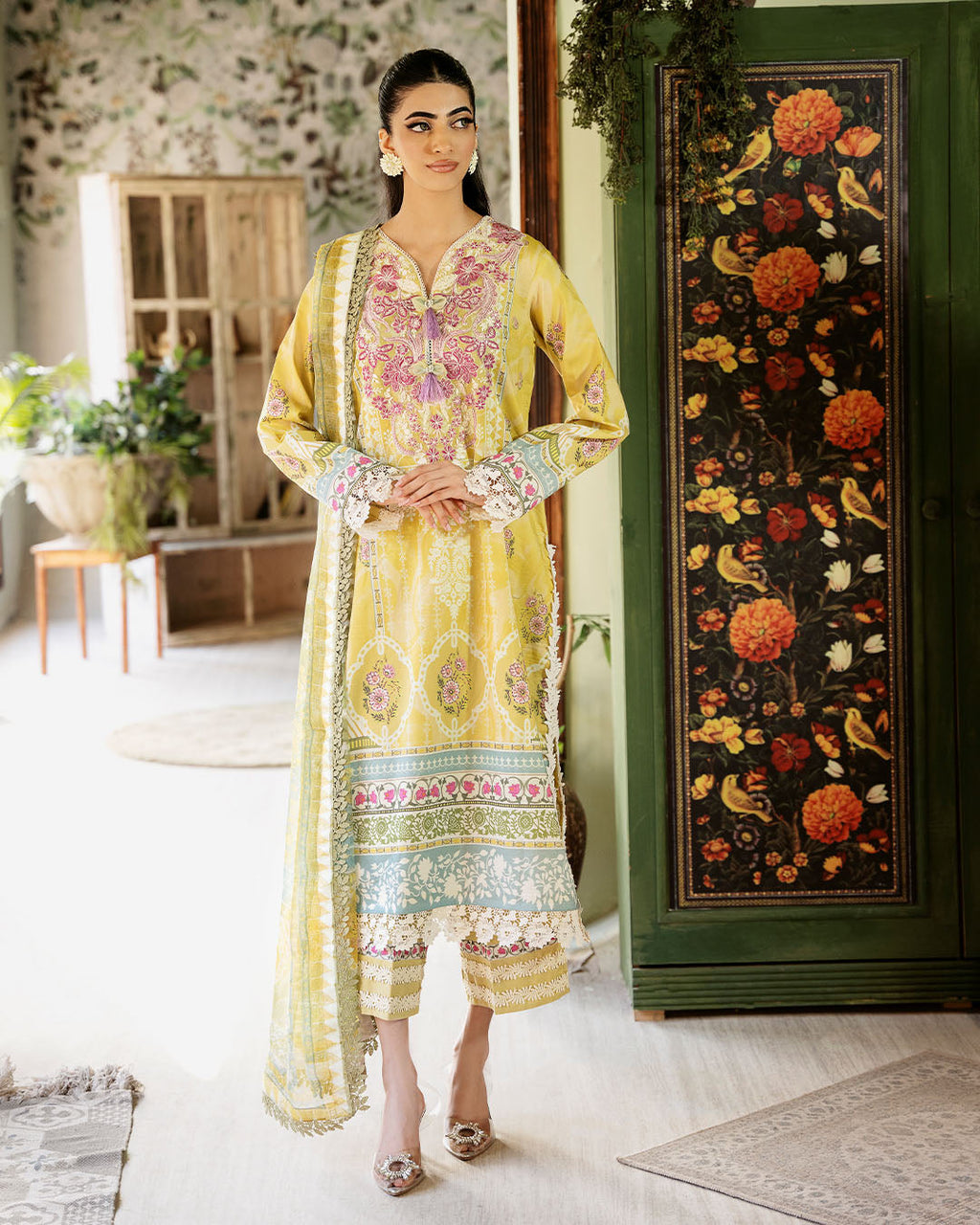 Roheenaz | Flora Printed Lawn | Mystique - Riwayat-e-Khas