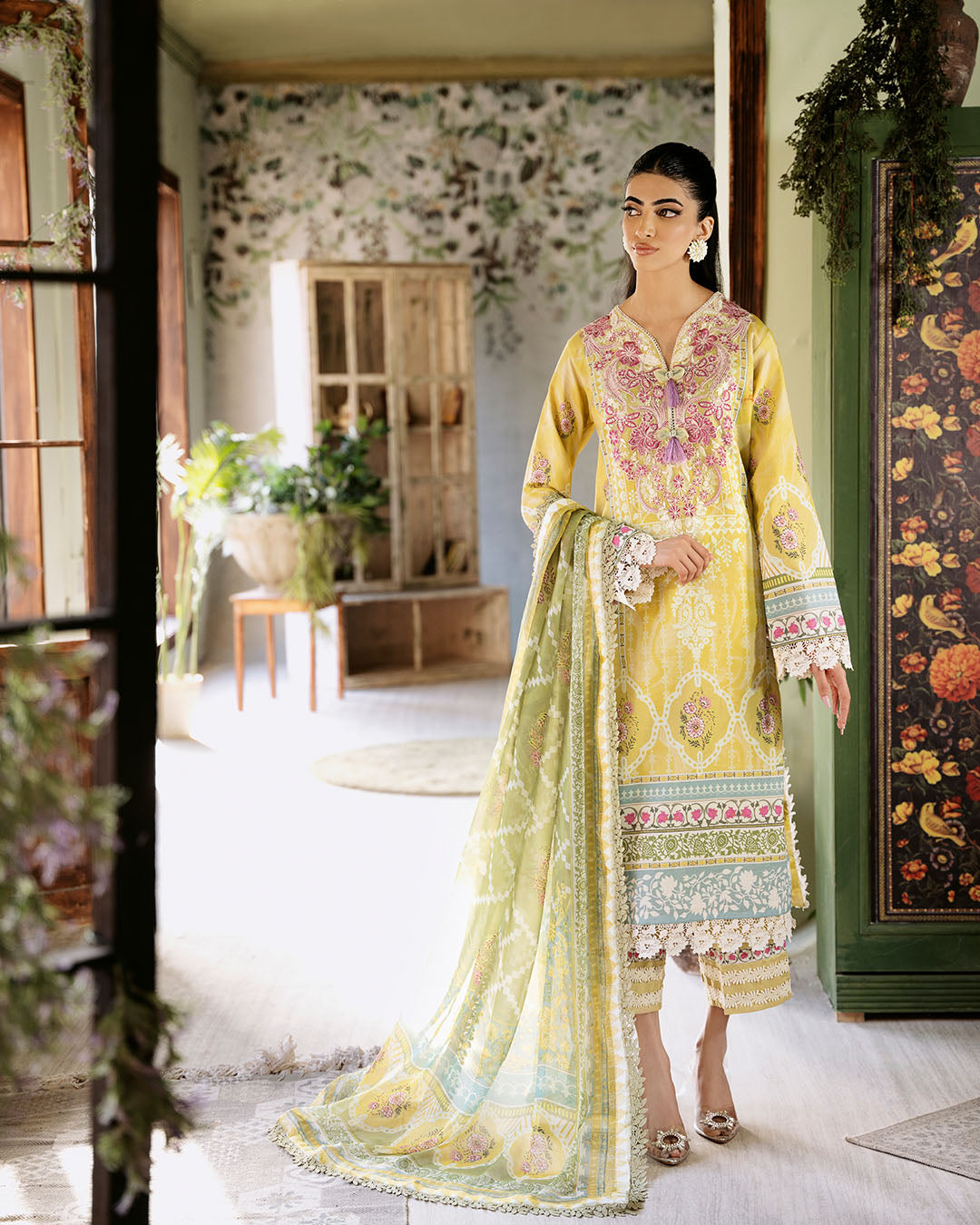 Roheenaz | Flora Printed Lawn | Mystique - Riwayat-e-Khas