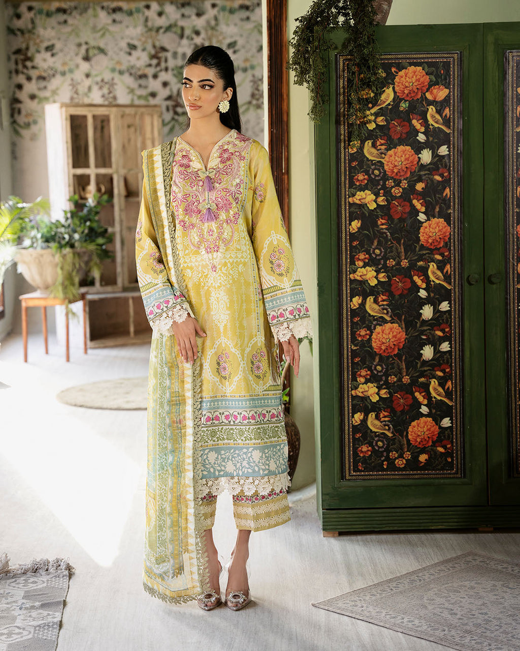 Roheenaz | Flora Printed Lawn | Mystique - Riwayat-e-Khas