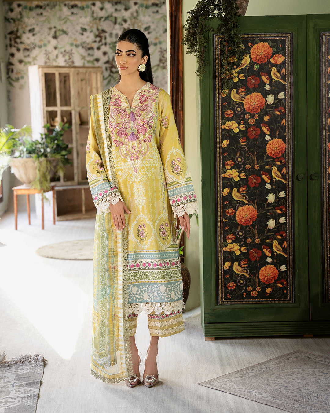 Roheenaz | Flora Printed Lawn | Mystique - Riwayat-e-Khas