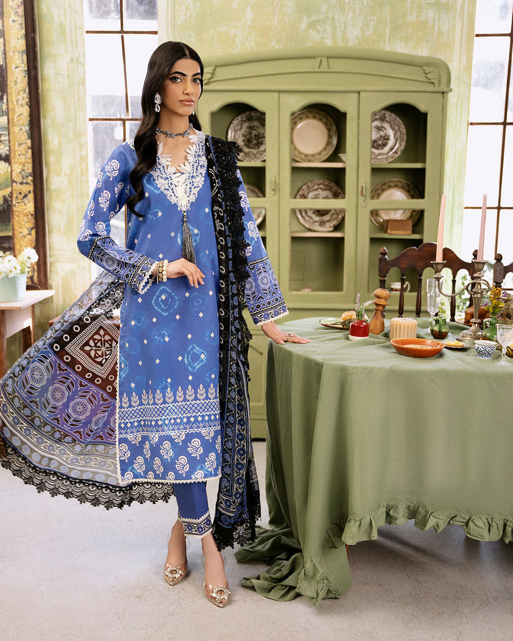 Roheenaz | Flora Printed Lawn | Ember - Riwayat-e-Khas