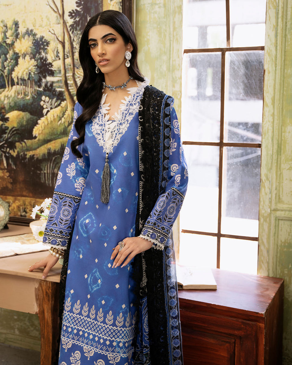 Roheenaz | Flora Printed Lawn | Ember - Riwayat-e-Khas