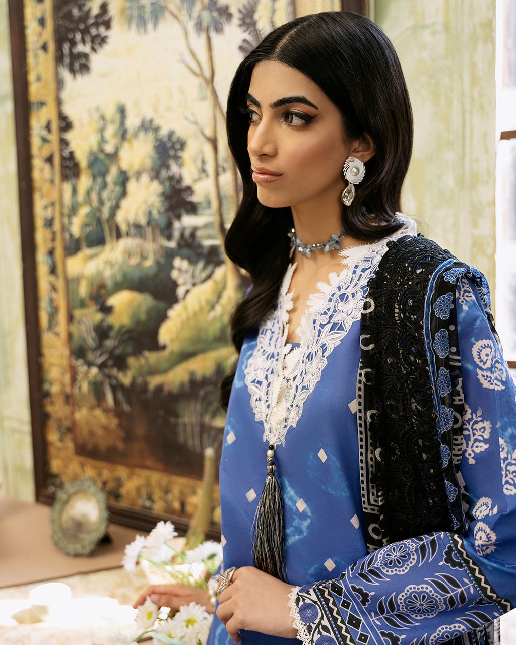 Roheenaz | Flora Printed Lawn | Ember - Riwayat-e-Khas