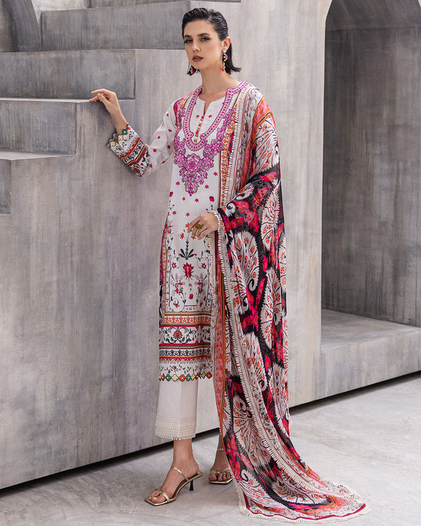 Roheenaz | Azalea Printed Lawn 24 | Marigold Meadows - Riwayat-e-Khas