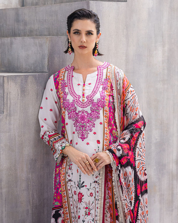 Roheenaz | Azalea Printed Lawn 24 | Marigold Meadows - Riwayat-e-Khas