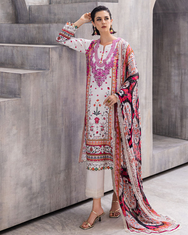 Roheenaz | Azalea Printed Lawn 24 | Marigold Meadows - Riwayat-e-Khas