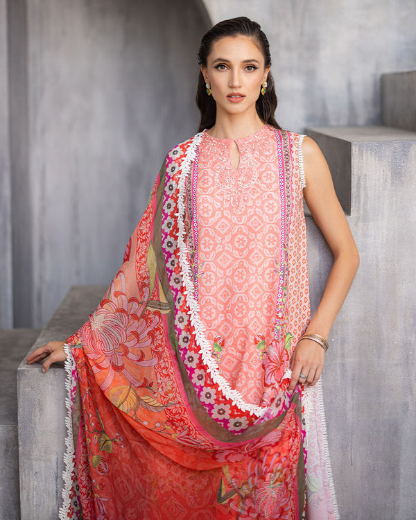 Roheenaz | Azalea Printed Lawn 24 | Radiant Rose - Riwayat-e-Khas