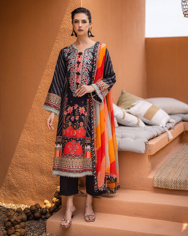 Roheenaz | Azalea Printed Lawn 24 | Midnight Mirage - Riwayat-e-Khas