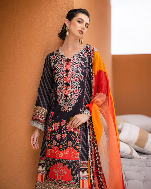 Roheenaz | Azalea Printed Lawn 24 | Midnight Mirage - Riwayat-e-Khas