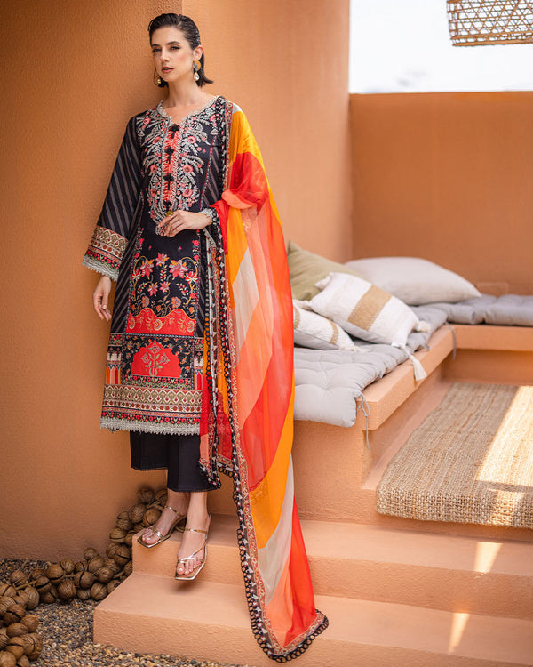 Roheenaz | Azalea Printed Lawn 24 | Midnight Mirage - Riwayat-e-Khas