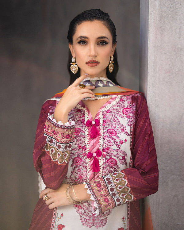 Roheenaz | Azalea Printed Lawn 24 | Orchid Oasis - Riwayat-e-Khas