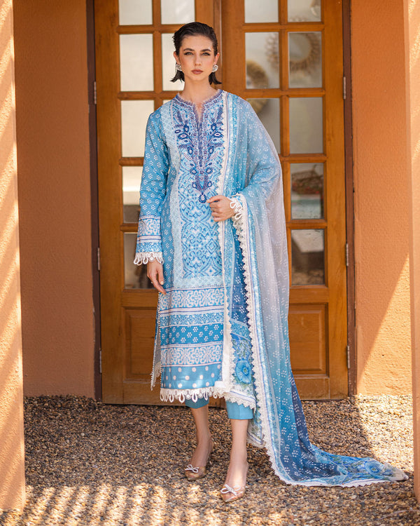 Roheenaz | Azalea Printed Lawn 24 | Starlit Sky - Riwayat-e-Khas