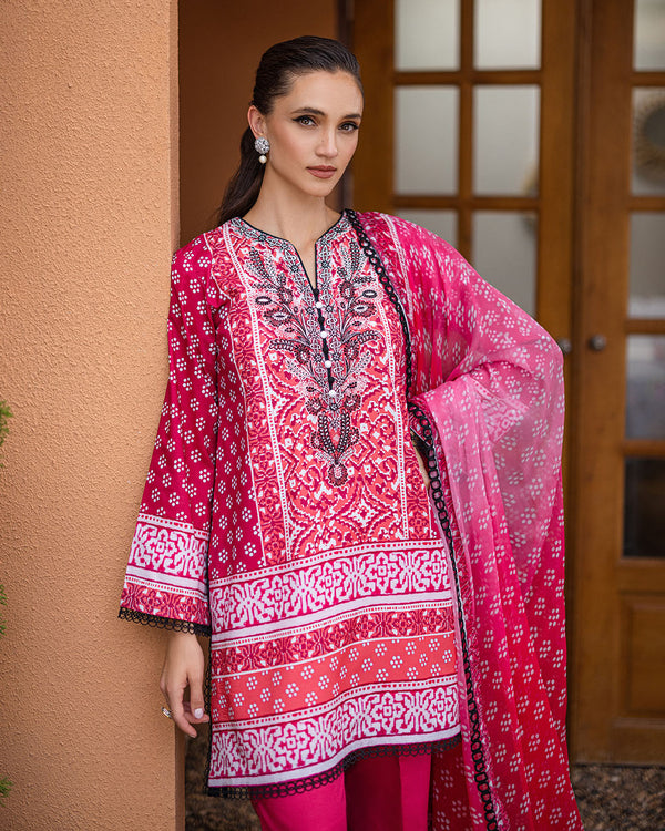Roheenaz | Azalea Printed Lawn 24 | Coral Cascade - Riwayat-e-Khas