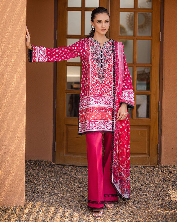 Roheenaz | Azalea Printed Lawn 24 | Coral Cascade - Riwayat-e-Khas
