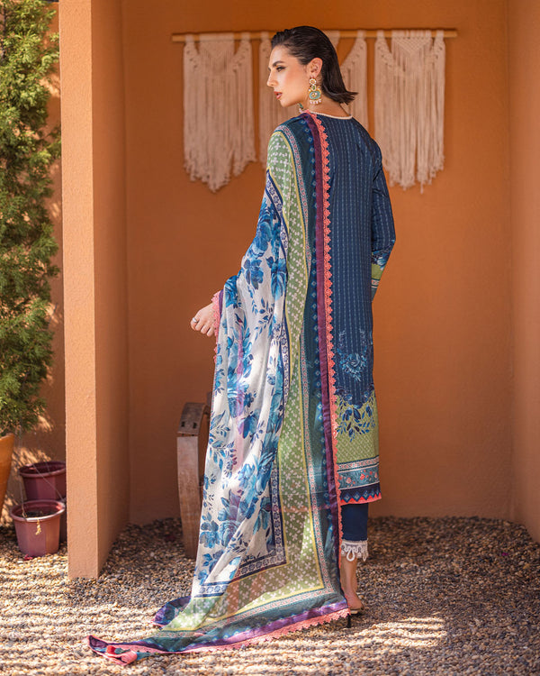 Roheenaz | Azalea Printed Lawn 24 | Mirage Mesh - Riwayat-e-Khas