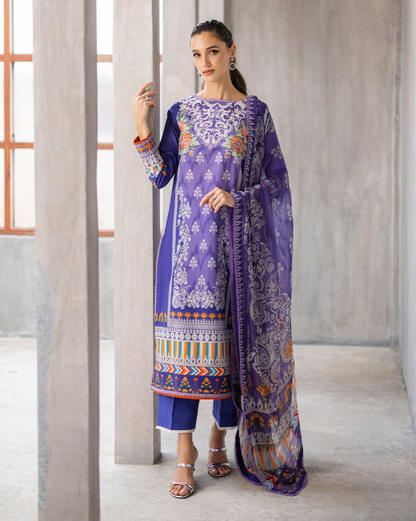 Roheenaz | Azalea Printed Lawn 24 | Blissful Berry - Riwayat-e-Khas