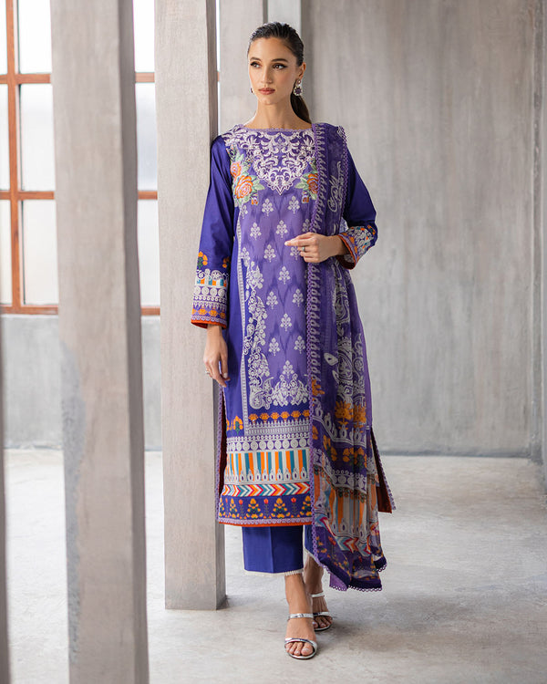 Roheenaz | Azalea Printed Lawn 24 | Blissful Berry - Riwayat-e-Khas