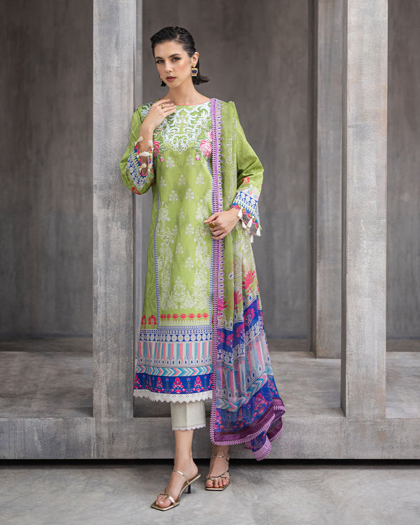 Roheenaz | Azalea Printed Lawn 24 | Serene Seafoam - Riwayat-e-Khas