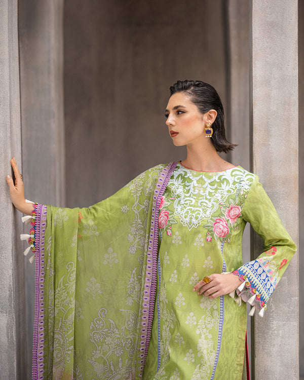 Roheenaz | Azalea Printed Lawn 24 | Serene Seafoam - Riwayat-e-Khas