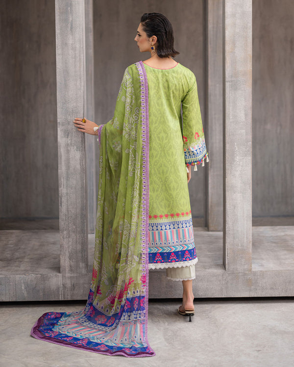 Roheenaz | Azalea Printed Lawn 24 | Serene Seafoam - Riwayat-e-Khas