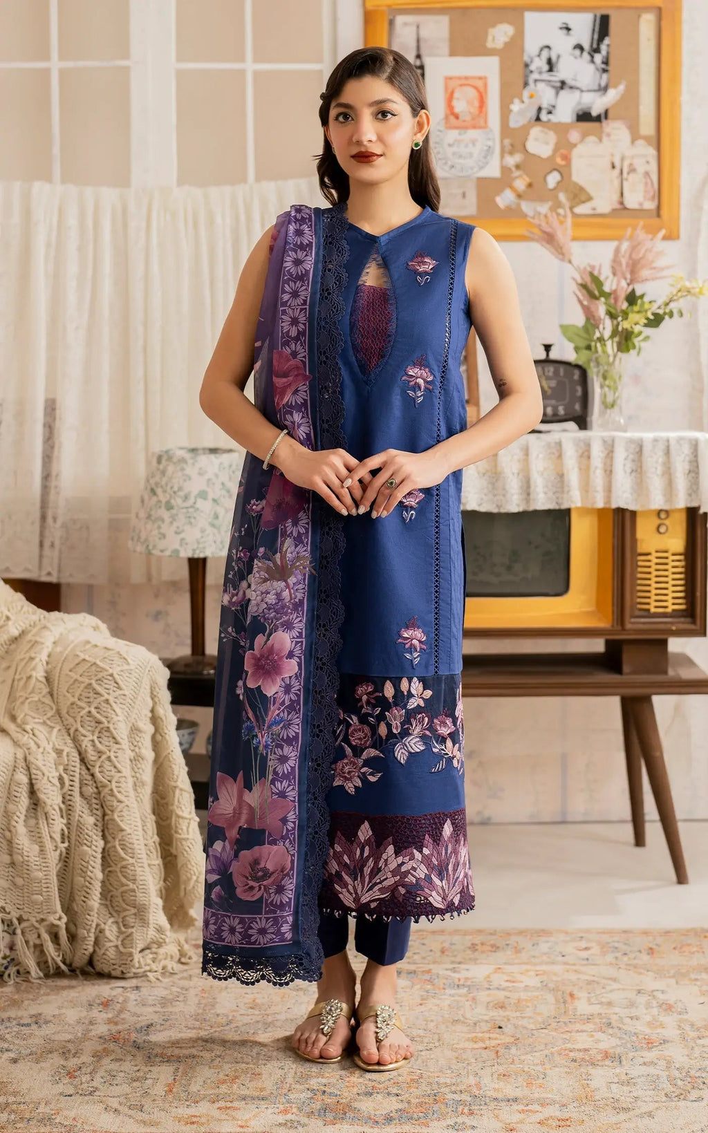 Asifa and Nabeel | Meraki Vintage 25 | Resham (MVL25-18) - House Of Anaya