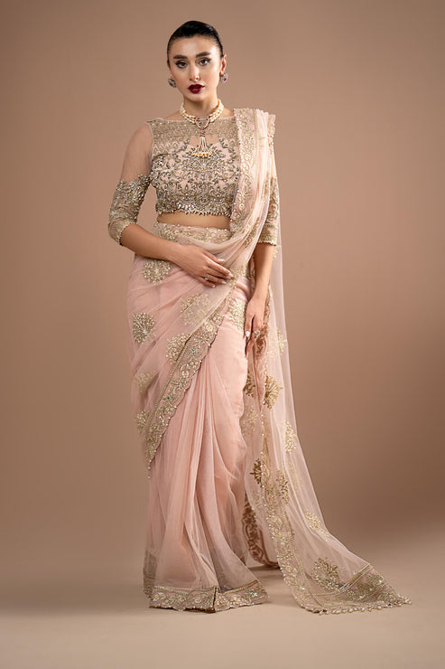 Imrozia Premium | Lumiere Luxury Sarees | 01 Rose Clair - House Of Anaya