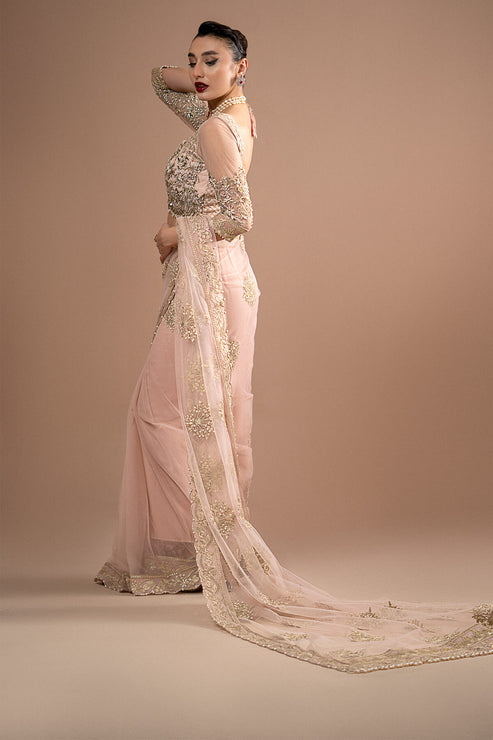 Imrozia Premium | Lumiere Luxury Sarees | 01 Rose Clair - House Of Anaya
