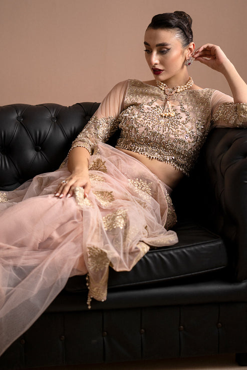 Imrozia Premium | Lumiere Luxury Sarees | 01 Rose Clair - House Of Anaya