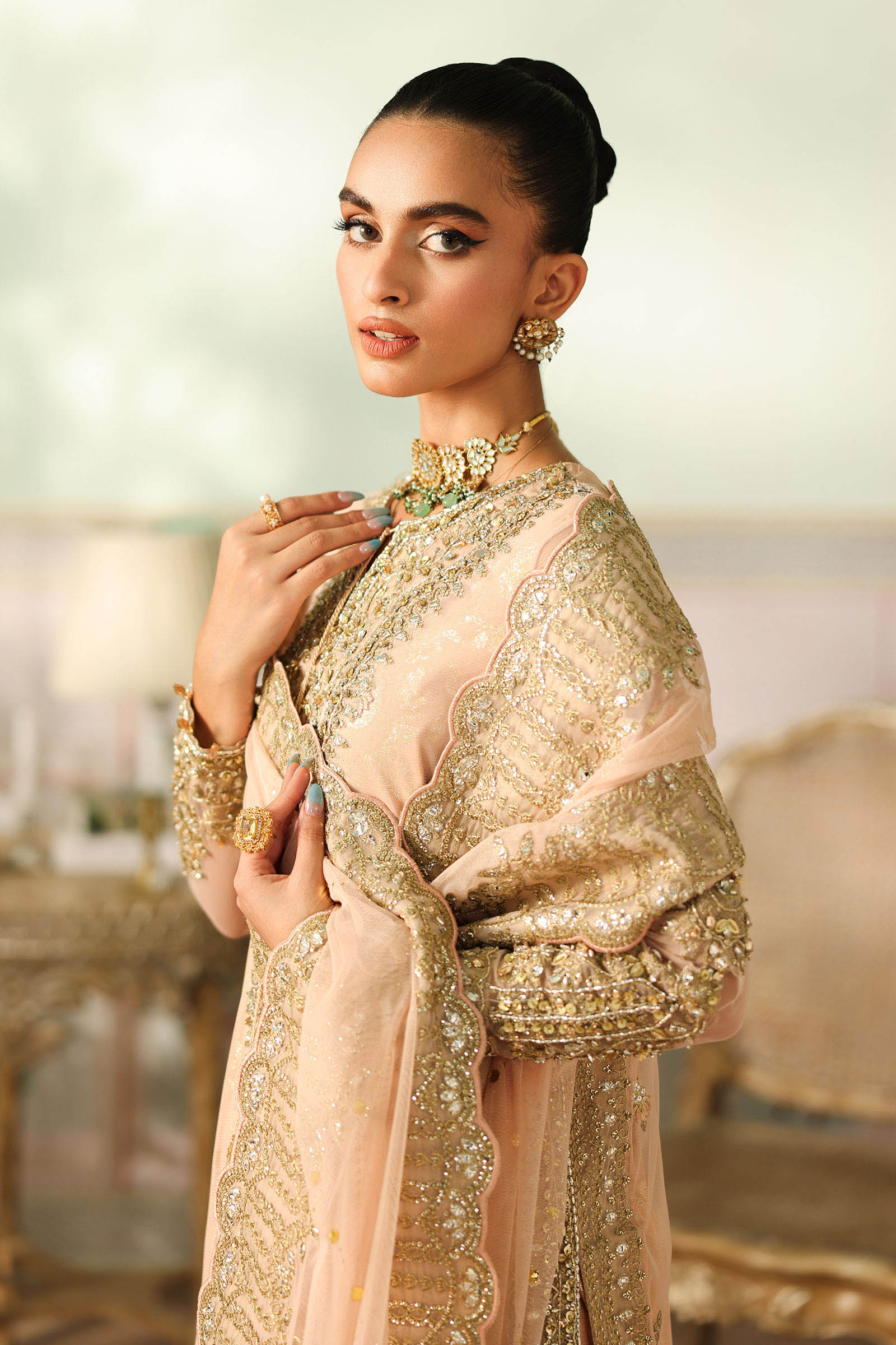 Maria B | Pre Fall Dresses | 3 Piece Embroidered Net Suit EE