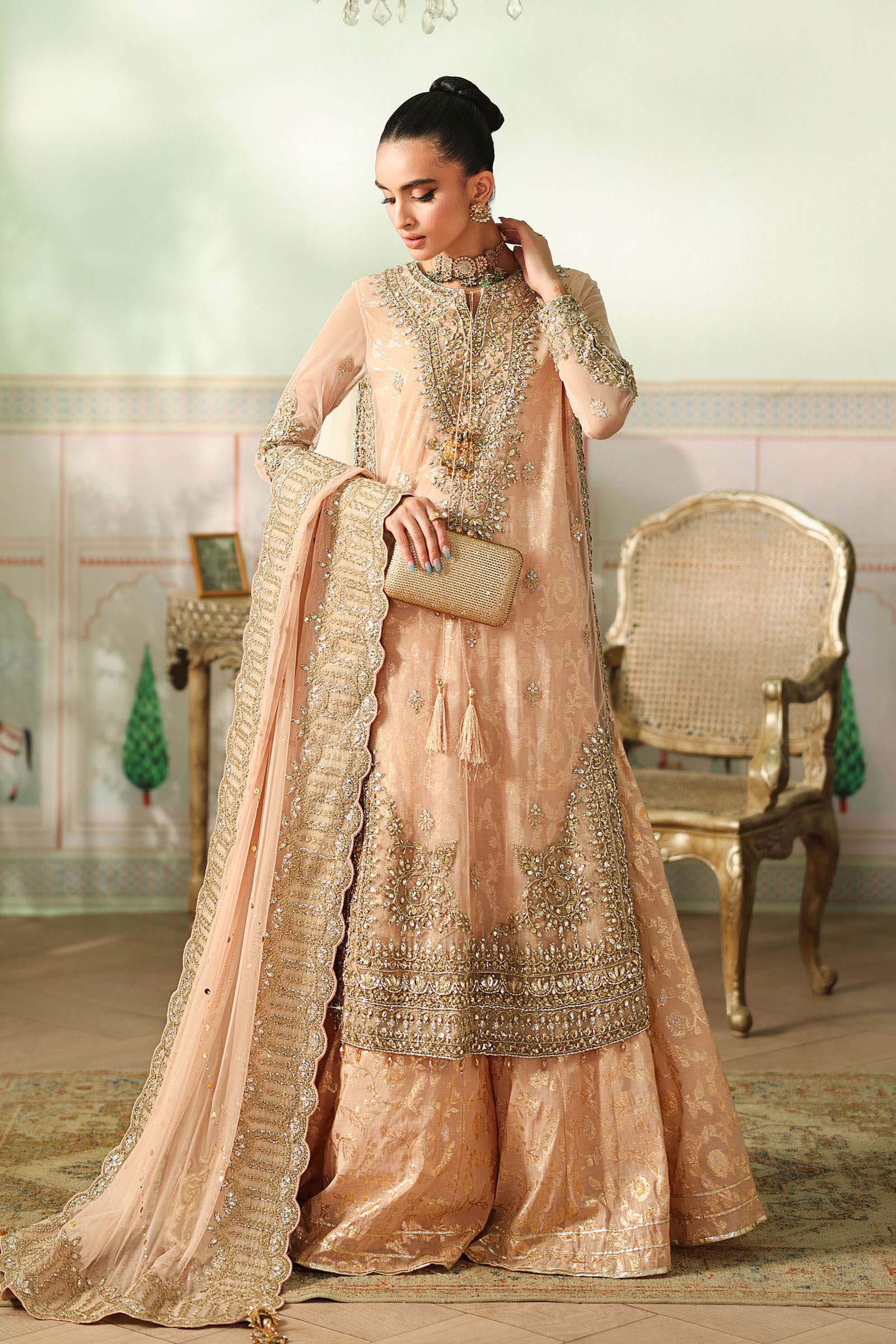 Maria B | Pre Fall Dresses | 3 Piece Embroidered Net Suit EE